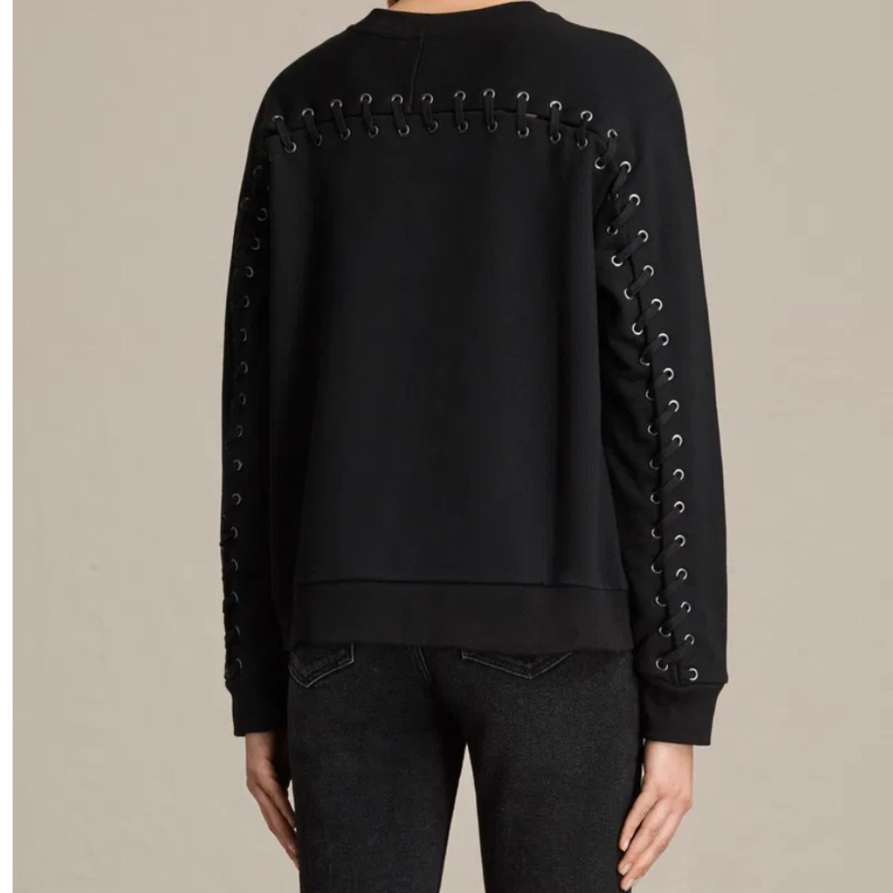 All Saints Black Crewneck Sweater Timeless Design